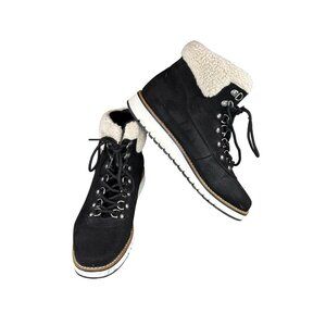 Cliffs By White Mountain Womens Black Lace-Up Winter Boots Size 9M